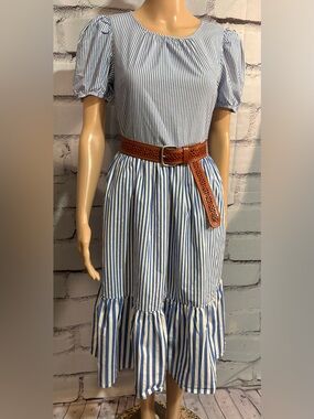 NWOT J. Crew Summer Dress Navy White Stripe Size 0
